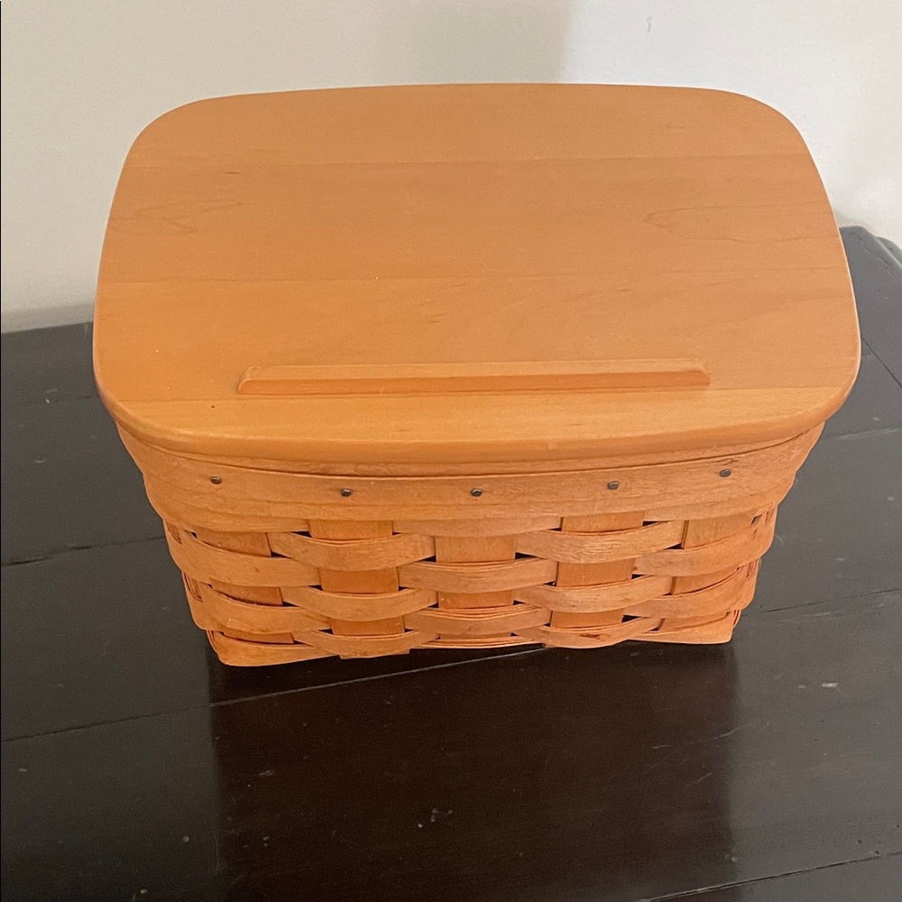 Longaberger Tangerine Woven Storage Basket